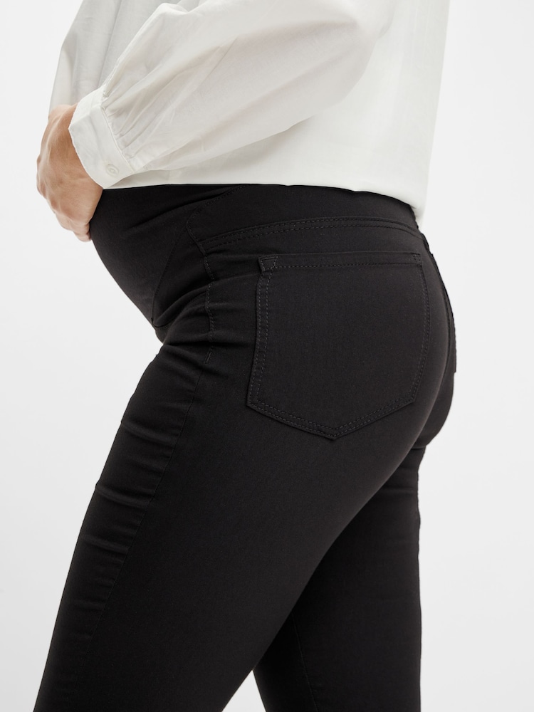 Mamalicious Black Slim Fit High Waist Over the Bump 100% Cotton Maternity Jeans - Image 5 of 8