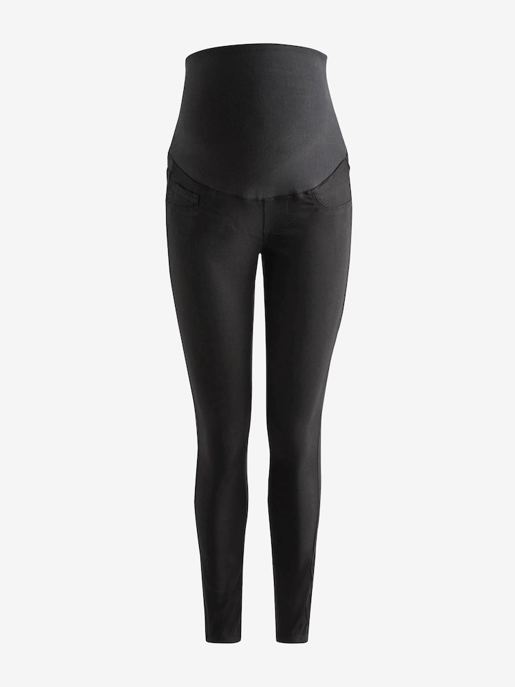Mamalicious Black Slim Fit High Waist Over the Bump 100% Cotton Maternity Jeans - Image 8 of 8