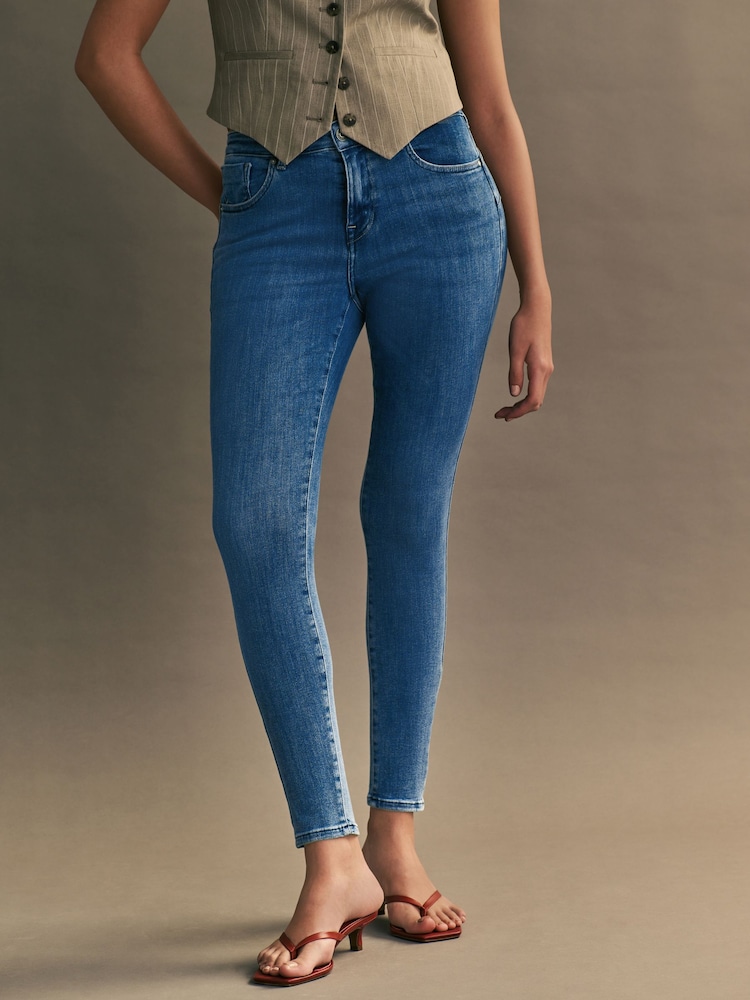 ONLY Blue 100% Cotton Power Push Up Skinny Jeans - Image 1 of 8