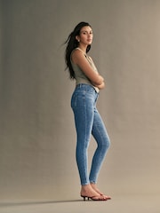 ONLY Blue 100% Cotton Power Push Up Skinny Jeans - Image 3 of 8
