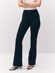 VERO MODA Black 100% Cotton Flared Trousers - Image 3 of 6