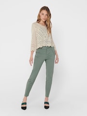 JDY Cream Crochet Lightweight Summer Jumper - Image 4 of 6