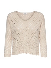 JDY Cream Crochet Lightweight Summer Jumper - Image 5 of 6