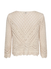 JDY Cream Crochet Lightweight Summer Jumper - Image 6 of 6