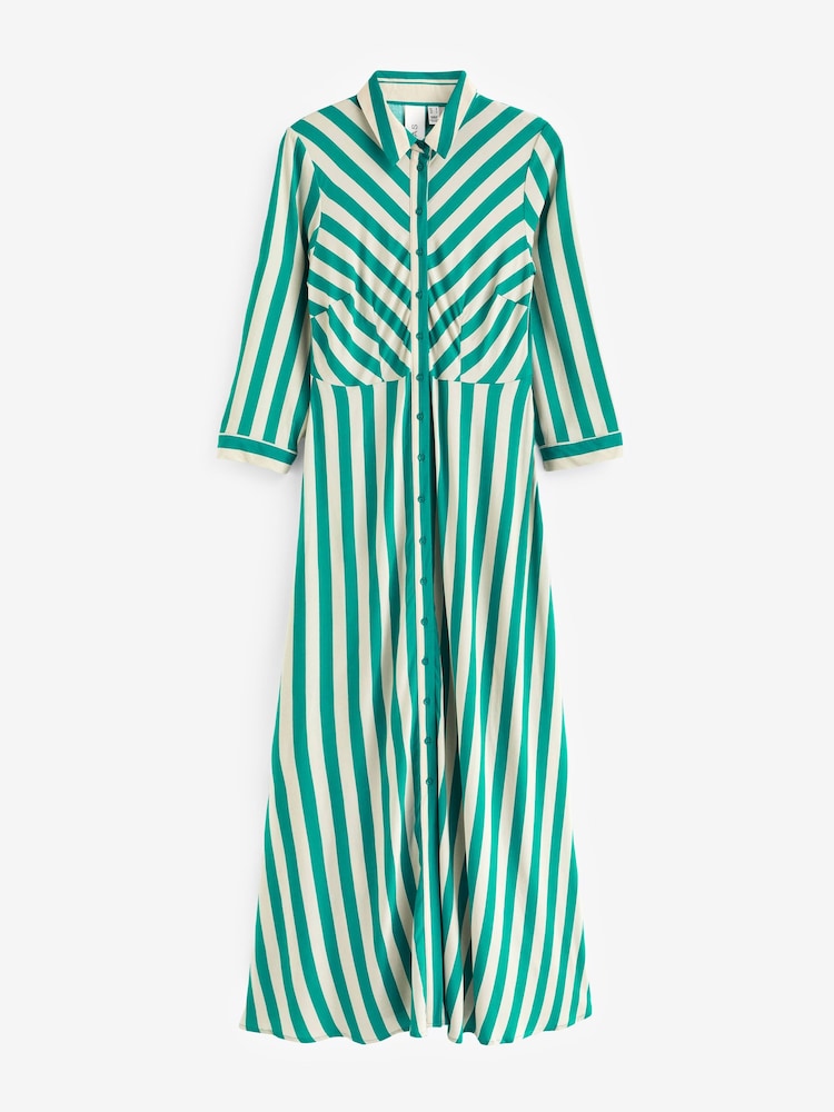 YAS Green Maxi Length Shirt Dress - Image 5 of 5