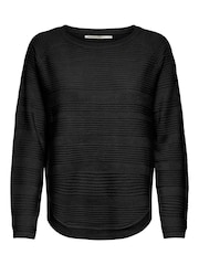 ONLY Black Textured Knitted 100% Cotton Jumper - Image 4 of 5