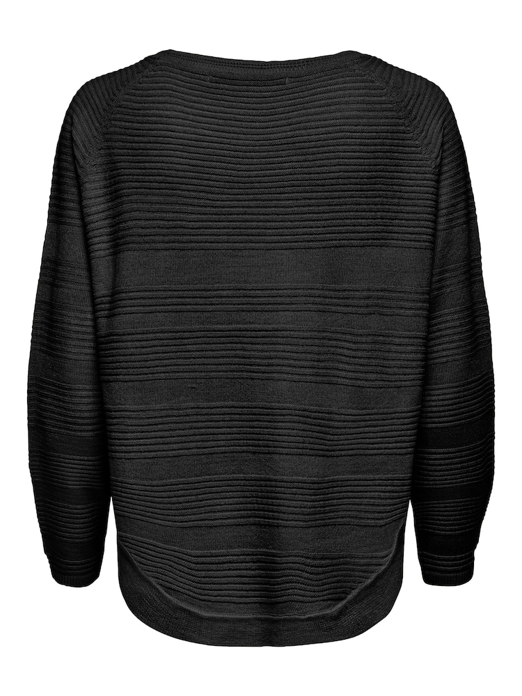 ONLY Black Textured Knitted 100% Cotton Jumper - Image 5 of 5