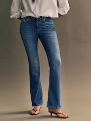 ONLY Light Blue Blush Mid Waist Flared Jeans With Super Stretch - Image 1 of 8