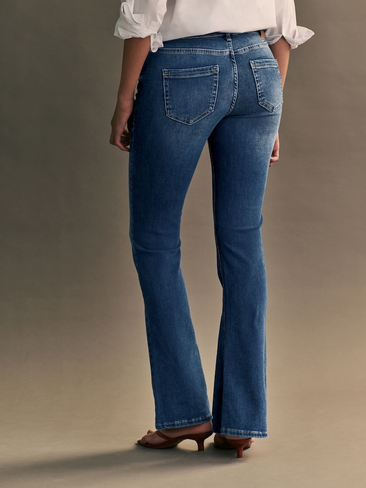 ONLY Light Blue Blush Mid Waist Flared Jeans With Super Stretch - Image 4 of 8