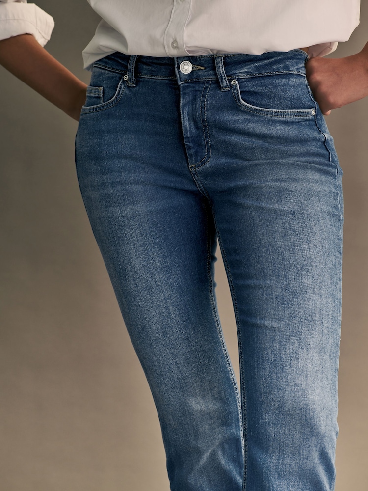ONLY Light Blue Blush Mid Waist Flared Jeans With Super Stretch - Image 5 of 8