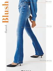 ONLY Light Blue Blush Mid Waist Flared Jeans With Super Stretch - Image 8 of 8