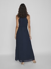 VILA Navy Blue Halterneck Flower Girl Lace Detail Occasion Maxi Dress - Image 2 of 4