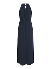 VILA Navy Blue Halterneck Flower Girl Lace Detail Occasion Maxi Dress - Image 4 of 4