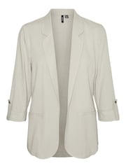 VERO MODA Natural Linen Blend Ruched Sleeve 100% Cotton Blazer - Image 5 of 5