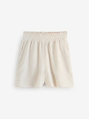 YAS Natural High Waisted Linen 100% Cotton Shorts - Image 1 of 1