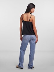 PIECES Black 100% Cotton Lace Trim Vest - Image 3 of 6