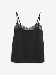 PIECES Black 100% Cotton Lace Trim Vest - Image 6 of 6