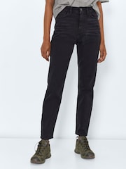 NOISY MAY Black 100% Cotton High Waisted Straight Leg Jeans - Image 3 of 5