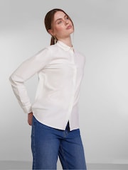 PIECES White Classic Oxford Workwear 100% Cotton Shirt - Image 1 of 4