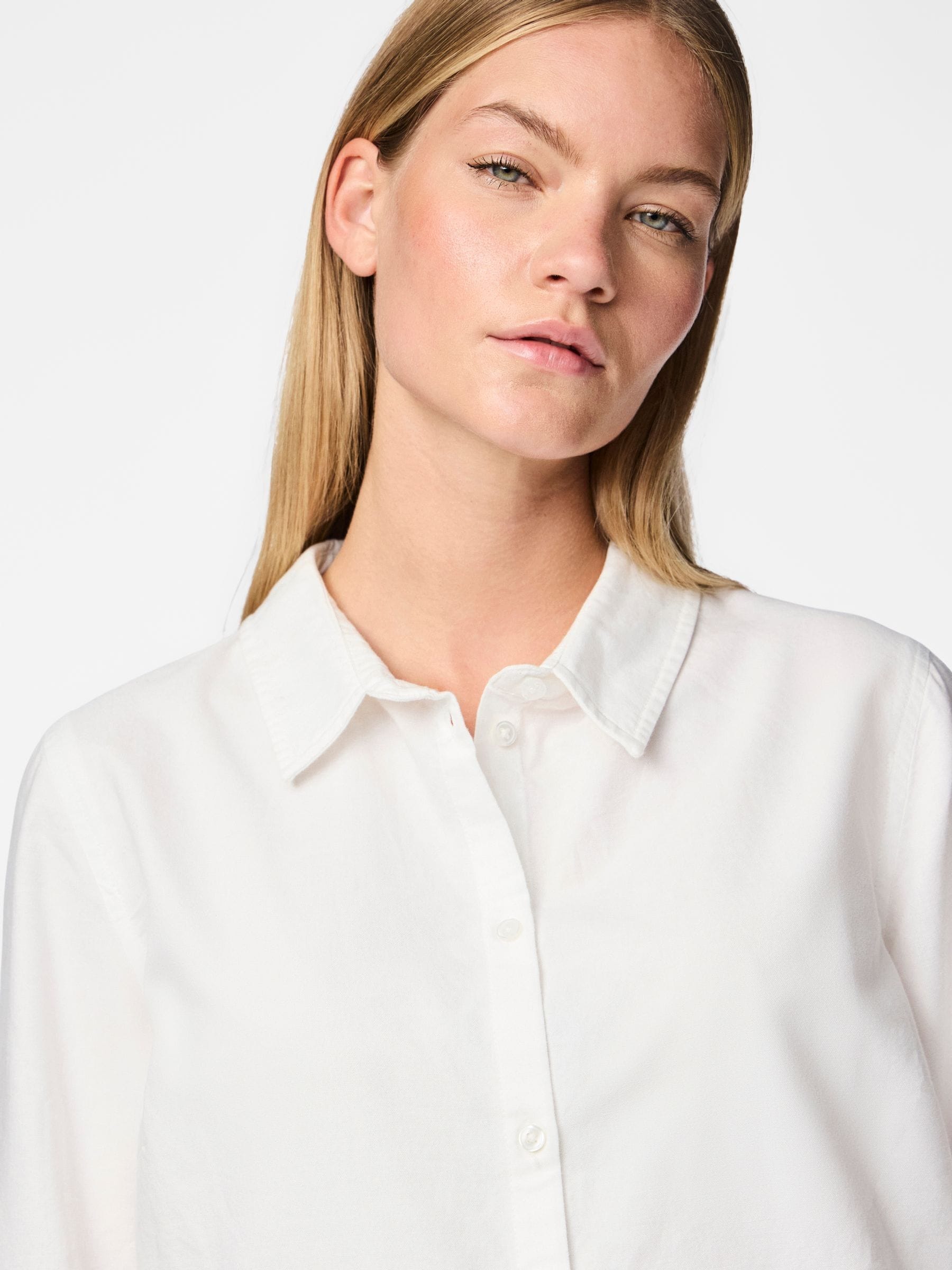 Buy PIECES White Classic Oxford Workwear 100% Cotton Shirt from