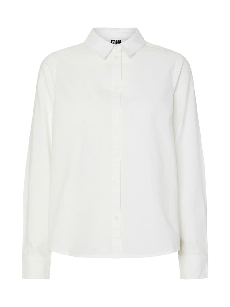PIECES White Classic Oxford Workwear 100% Cotton Shirt - Image 4 of 4