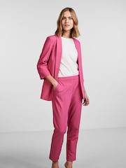 PIECES Pink Ruched Sleeve 100% Cotton Blazer - Image 2 of 5