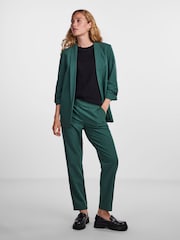 PIECES Green Ruched Sleeve Blazer - Image 3 of 5