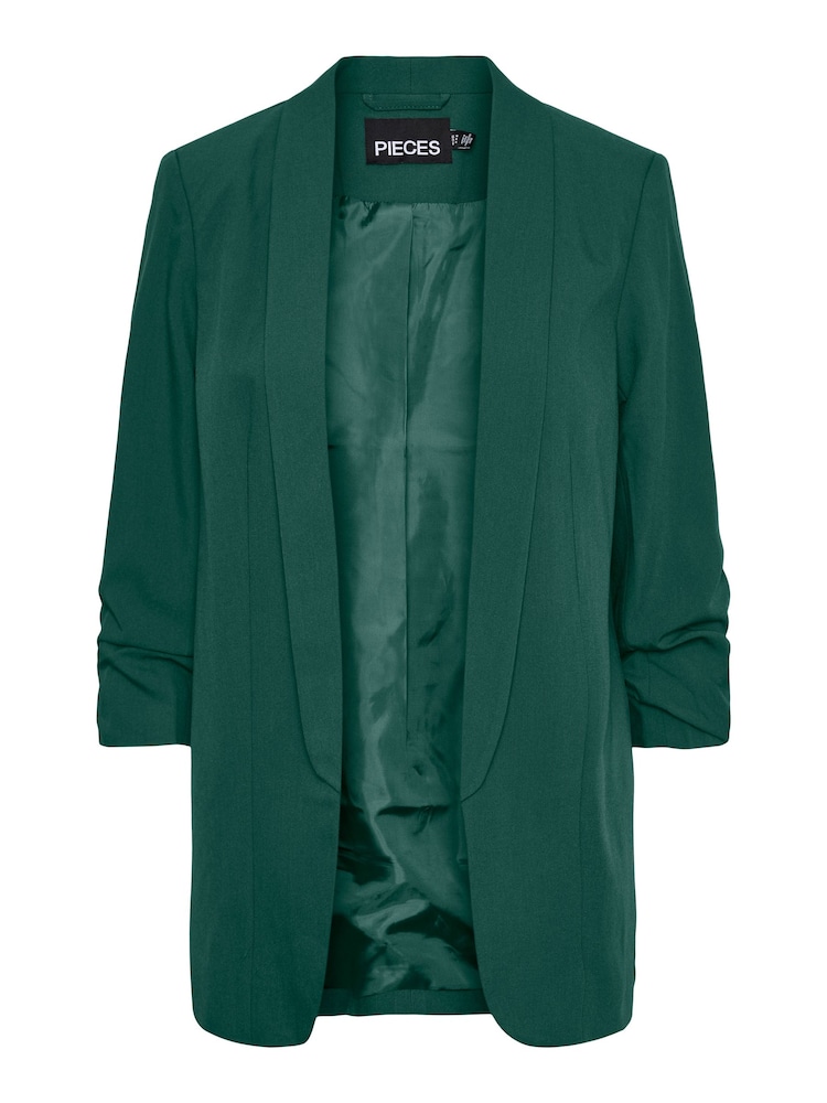 PIECES Green Ruched Sleeve Blazer - Image 5 of 5