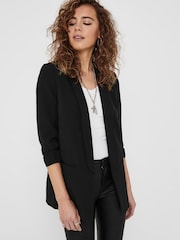 ONLY Ruched Sleeve Workwear 100% Cotton Blazer - Image 4 of 7