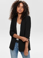 ONLY Ruched Sleeve Workwear 100% Cotton Blazer - Image 5 of 7