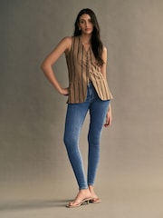 ONLY Blue Rain Regular Waist Stretch Skinny 100% Cotton Jeans - Image 2 of 7