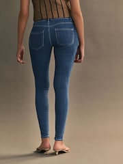ONLY Blue Rain Regular Waist Stretch Skinny 100% Cotton Jeans - Image 3 of 7