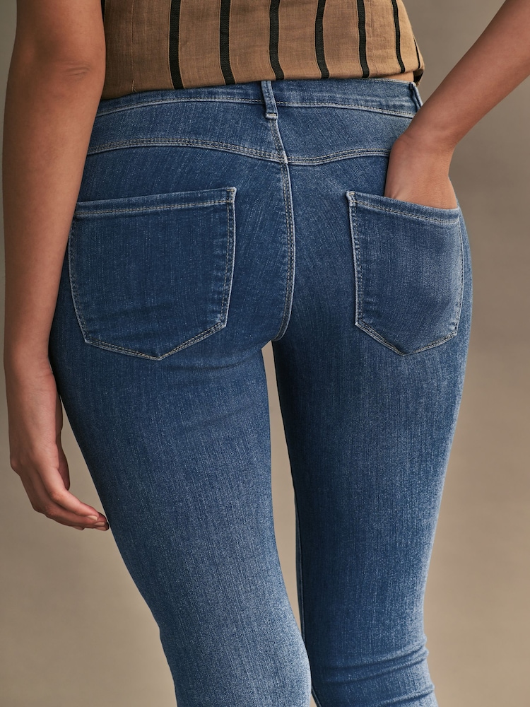 ONLY Blue Rain Regular Waist Stretch Skinny 100% Cotton Jeans - Image 5 of 7