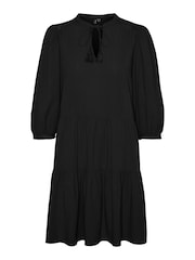 VERO MODA Black Embroidered Detail Cotton Summer Boho Smock Dress - Image 5 of 5
