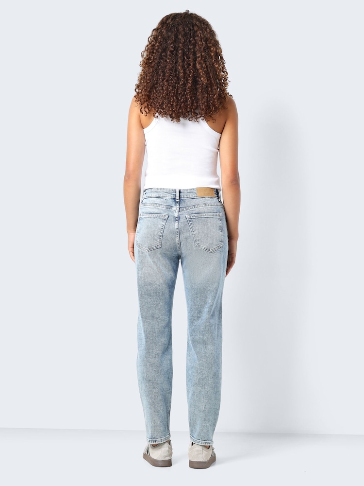 NOISY MAY Blue High Waisted Straight Leg Jeans - Image 2 of 7
