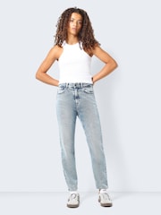 NOISY MAY Blue High Waisted Straight Leg Jeans - Image 3 of 7