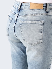 NOISY MAY Blue High Waisted Straight Leg Jeans - Image 6 of 7