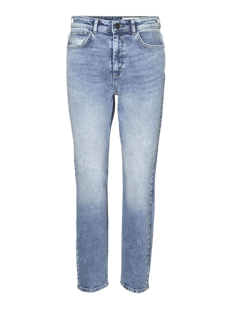 NOISY MAY Blue High Waisted Straight Leg Jeans - Image 7 of 7