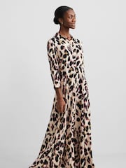YAS Animal Maxi Length Shirt Dress - Image 3 of 6