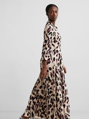 YAS Animal Maxi Length Shirt Dress - Image 4 of 6
