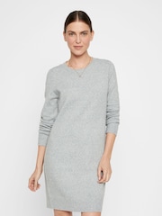 VERO MODA Grey Cosy Long Sleeve Jumper Dress - Image 1 of 5