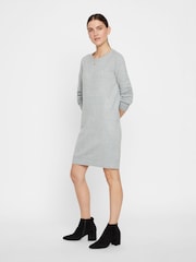 VERO MODA Grey Cosy Long Sleeve Jumper Dress - Image 2 of 5