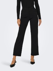 JDY Black Straight Leg Smart 100% Cotton Trousers - Image 2 of 7