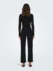 JDY Black Straight Leg Smart 100% Cotton Trousers - Image 3 of 7