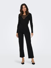JDY Black Straight Leg Smart 100% Cotton Trousers - Image 4 of 7