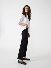 JDY Black Straight Leg Smart 100% Cotton Trousers - Image 5 of 7