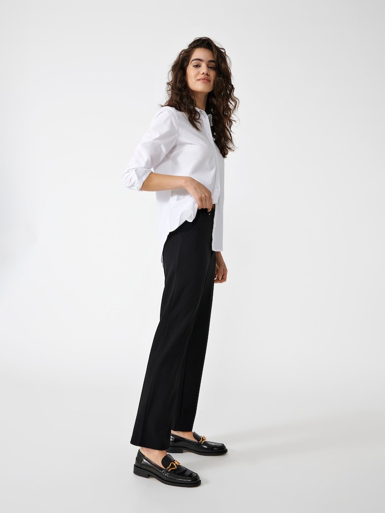 JDY Black Straight Leg Smart 100% Cotton Trousers - Image 5 of 7