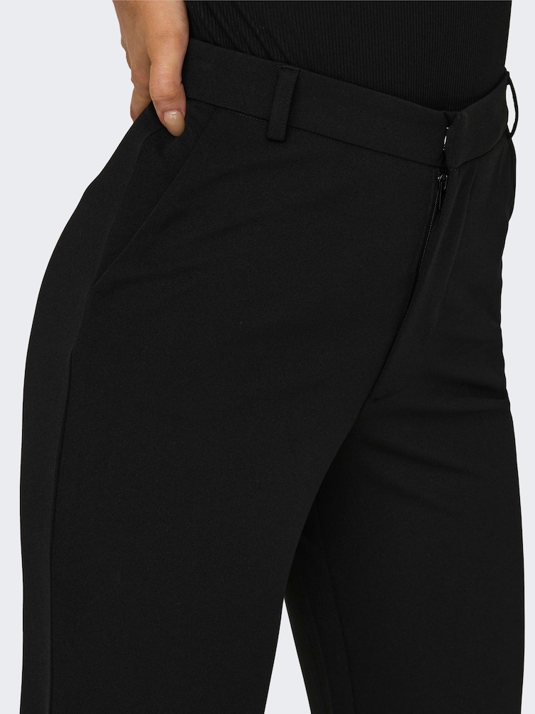 JDY Black Straight Leg Smart 100% Cotton Trousers - Image 6 of 7