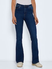 NOISY MAY Blue High Waisted Flare 100% Cotton Jeans - Image 1 of 9
