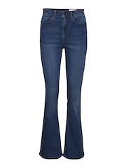 NOISY MAY Blue High Waisted Flare 100% Cotton Jeans - Image 7 of 9